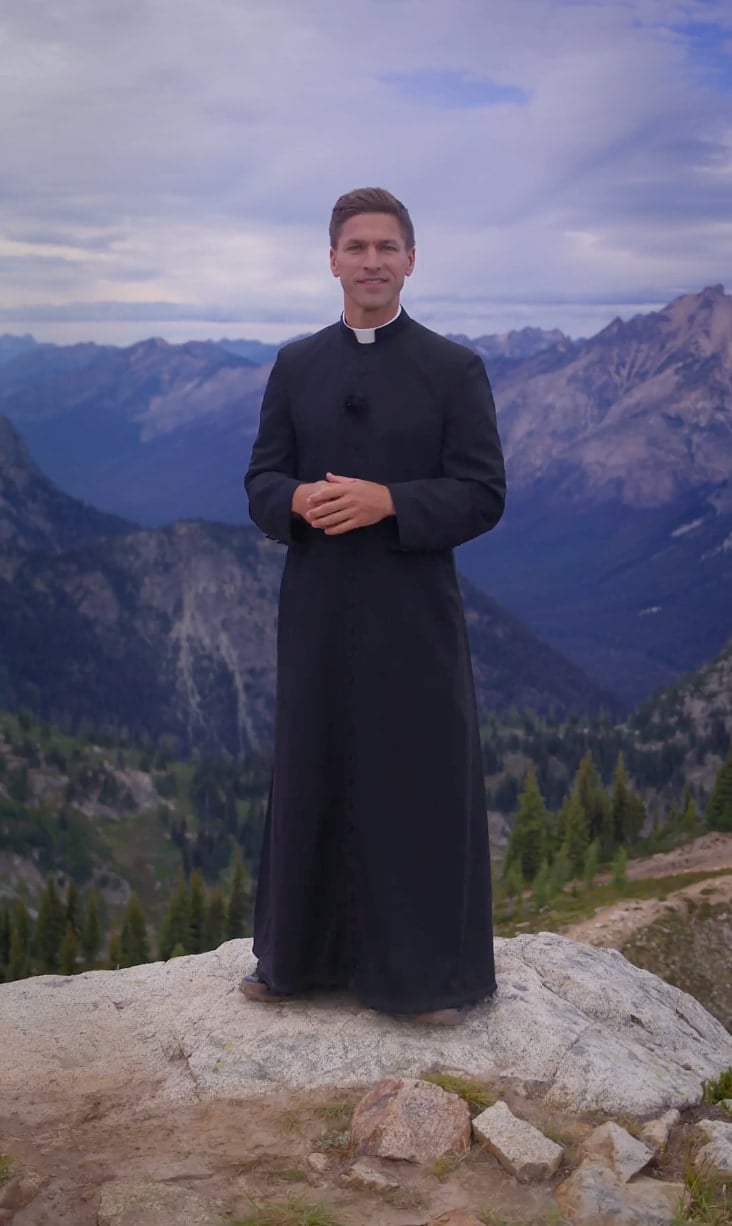 a Priest on the mountain